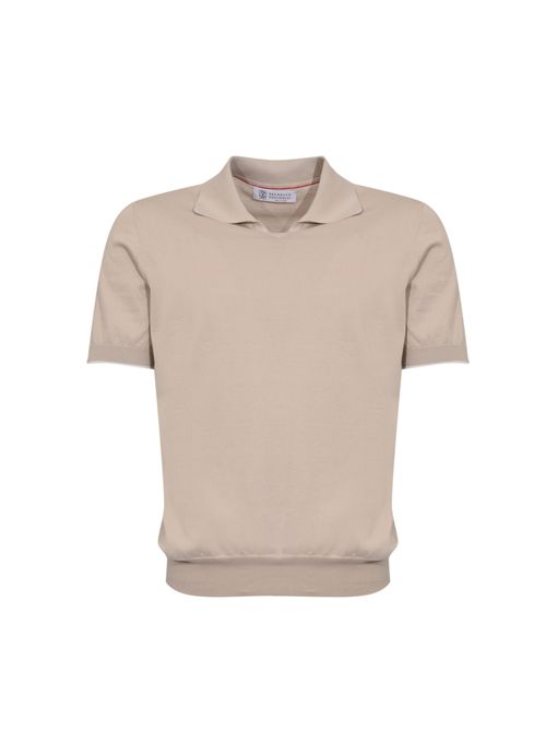 Maglia stile polo in cotone Juta/Panama BRUNELLO CUCINELLI | M29800145CBD04